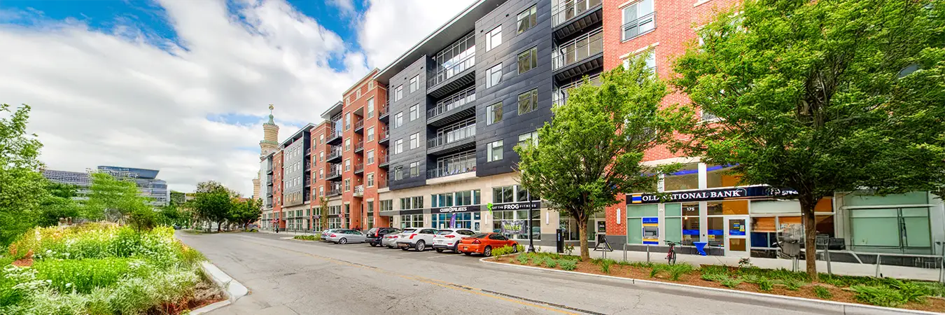 Penrose on Mass exterior during a bright sunny day.